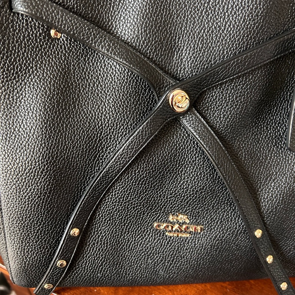 Coach Black Pebbled Leather Tote - Picture 5 of 16